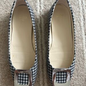 Butter Black and White Houndstooth Flats